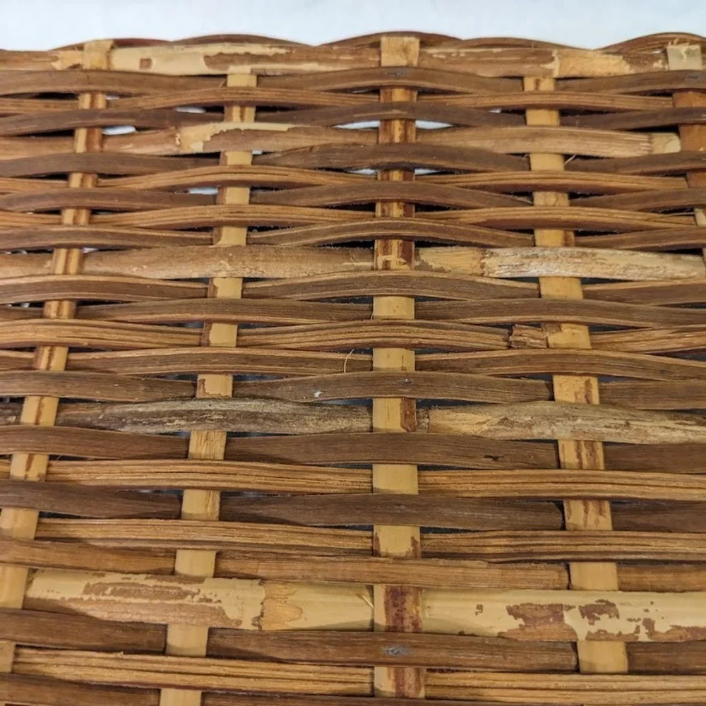 Vintage Style Rectangular Wicker Basket Woven Storage Organizer Cottagecore